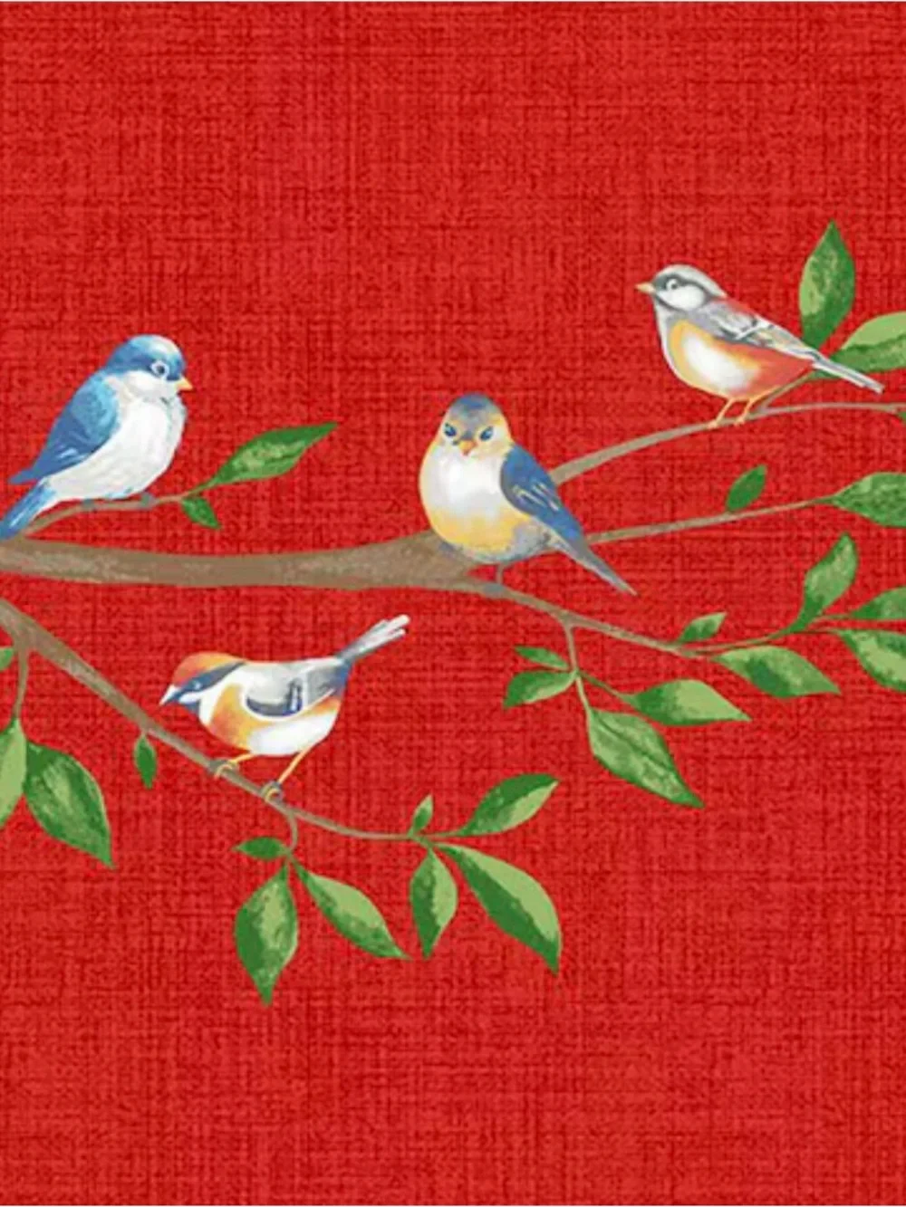 Jordan Outdoor Pillow With Red Birds on Branch